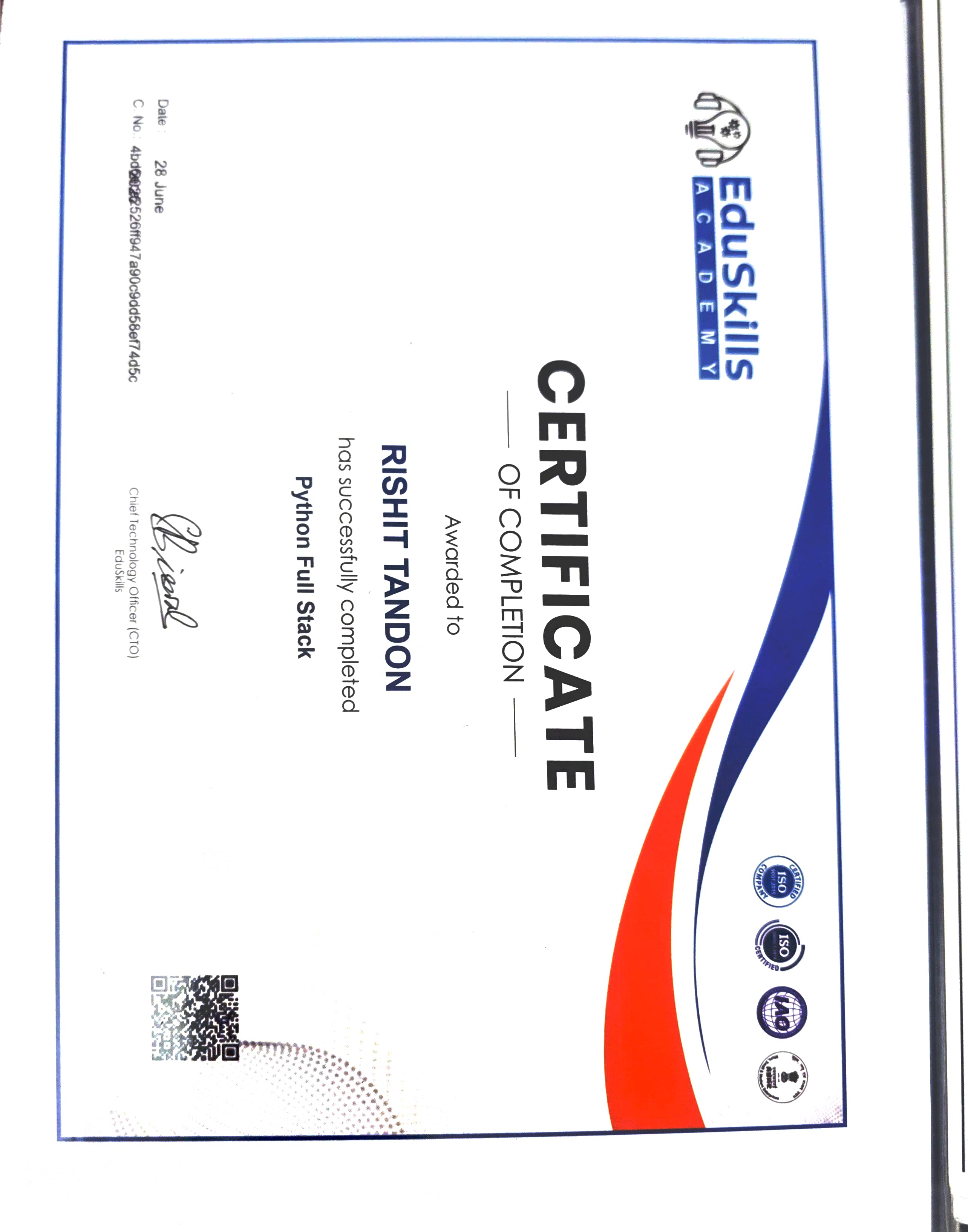 Certificate