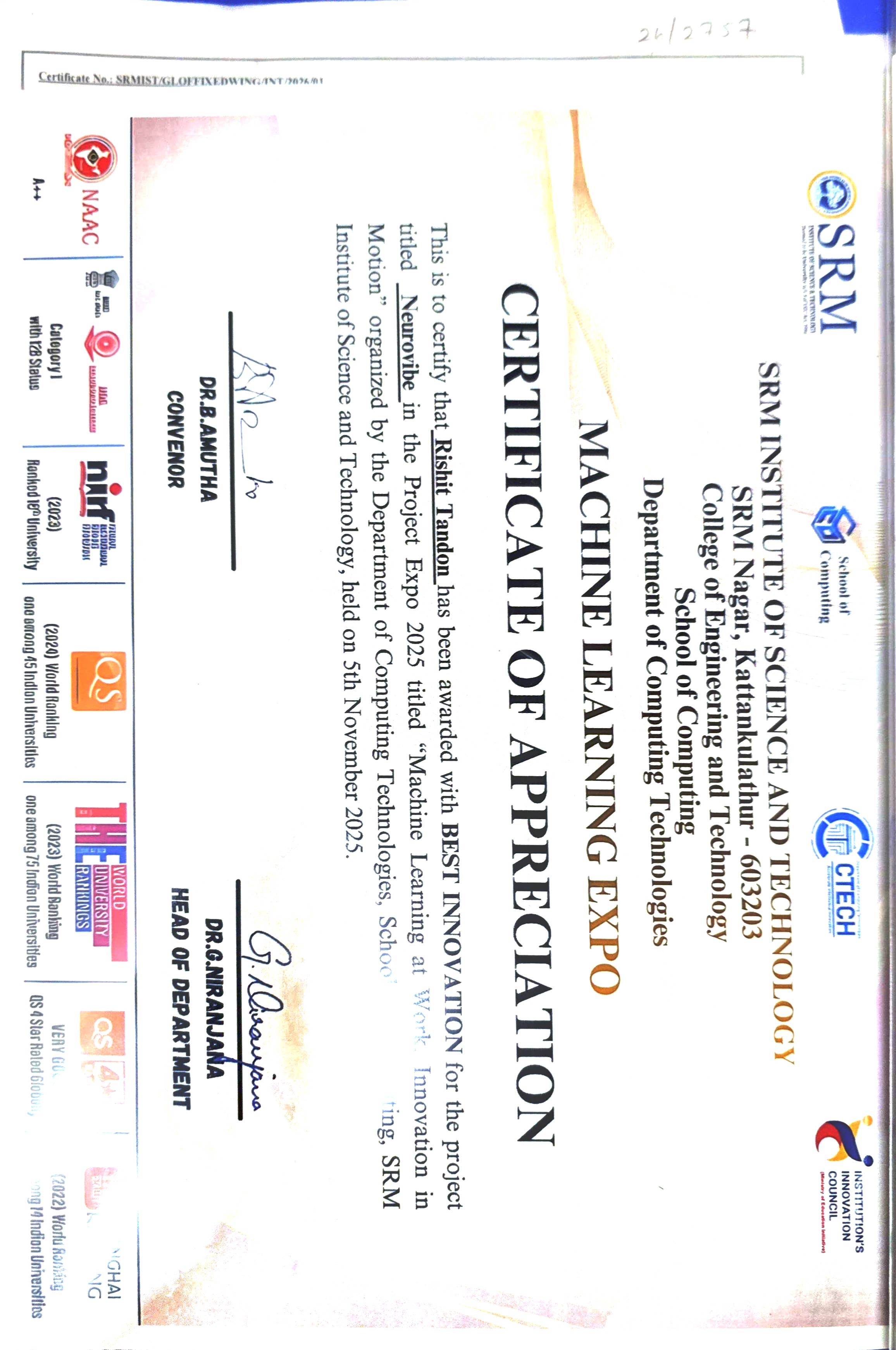 Certificate