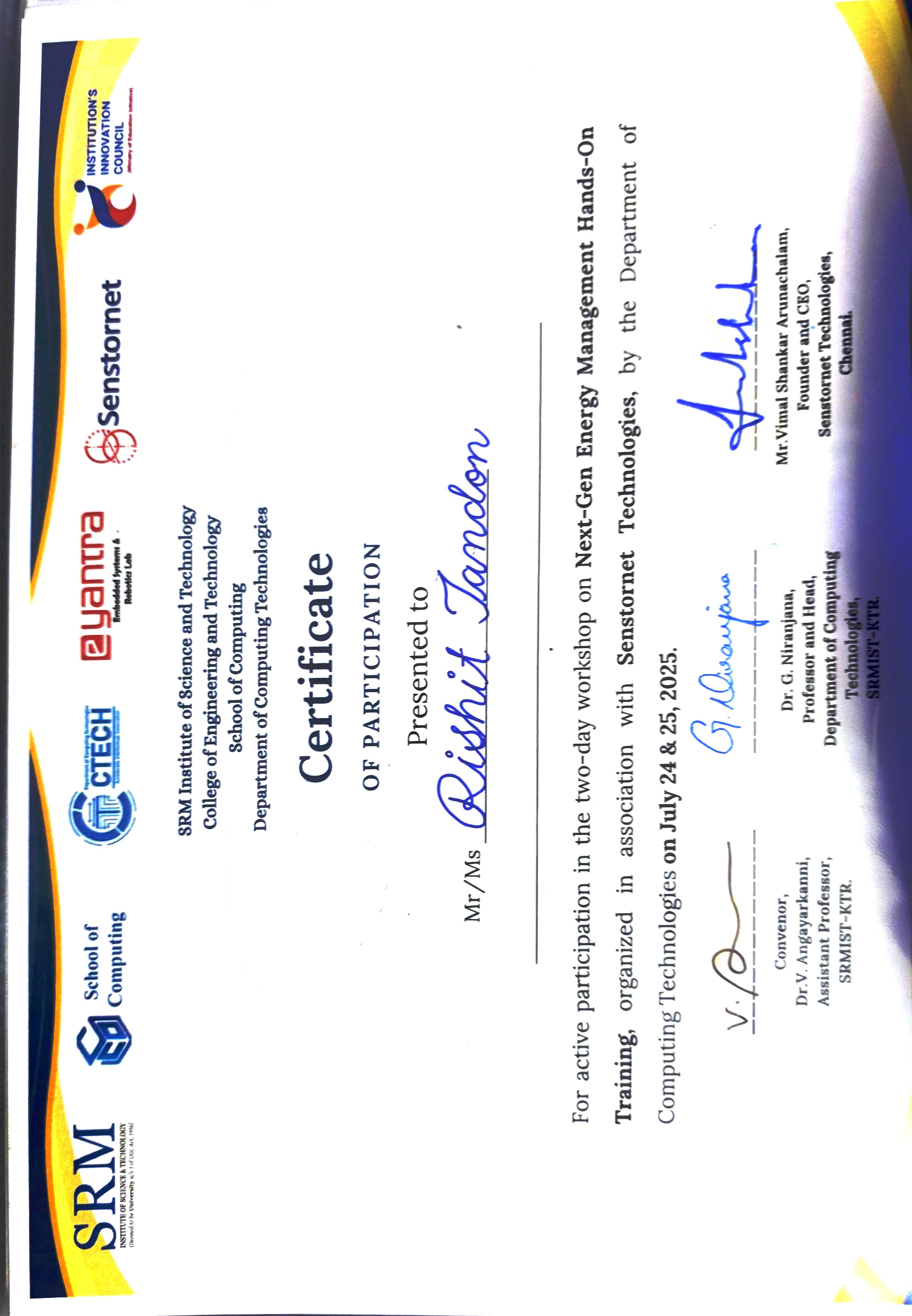 Certificate