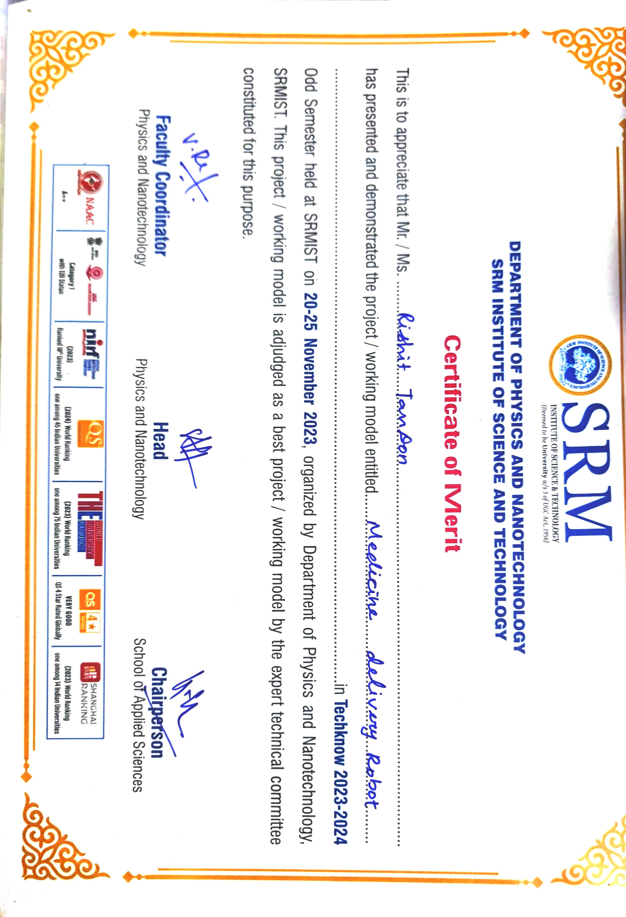 Certificate
