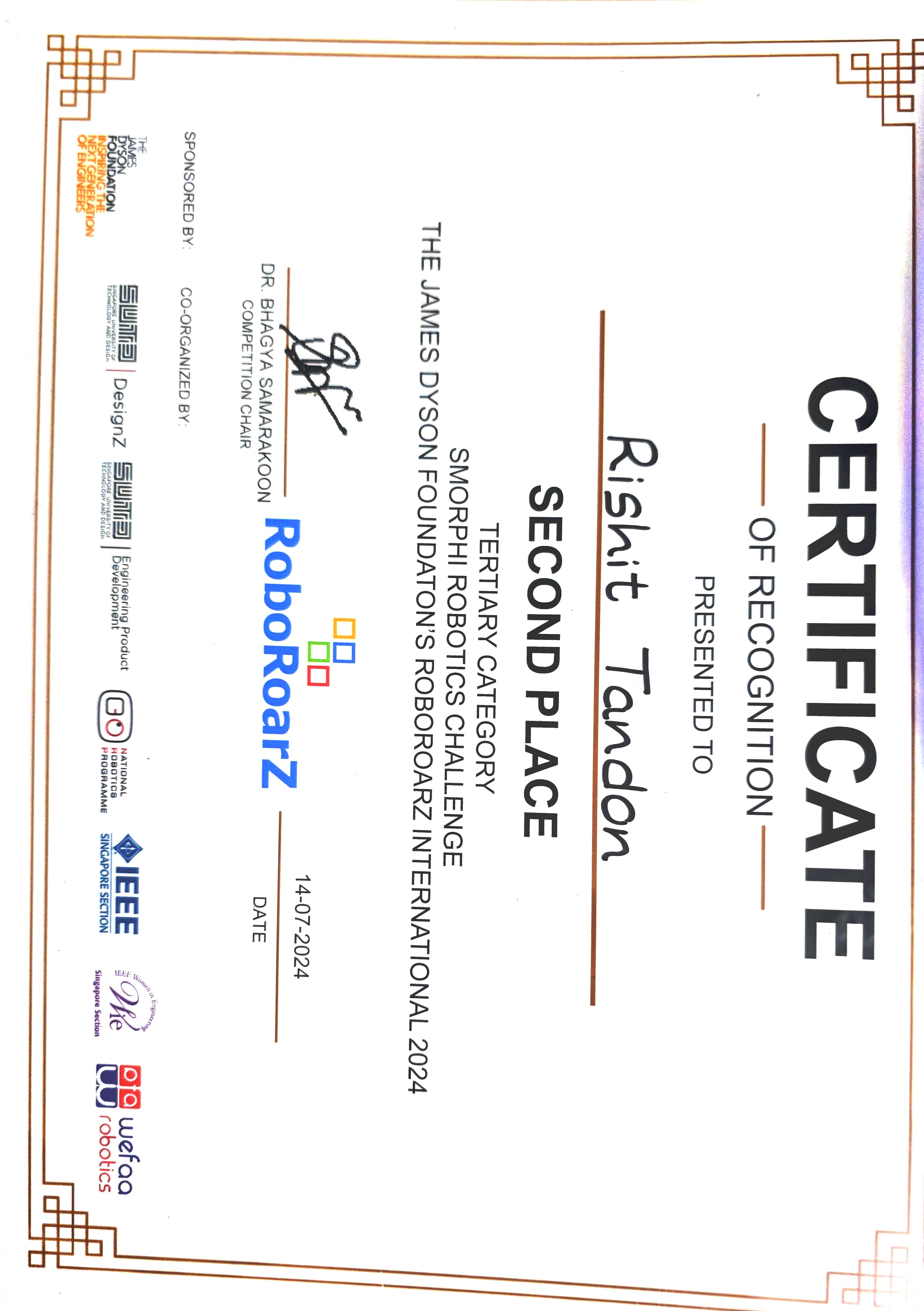 Certificate