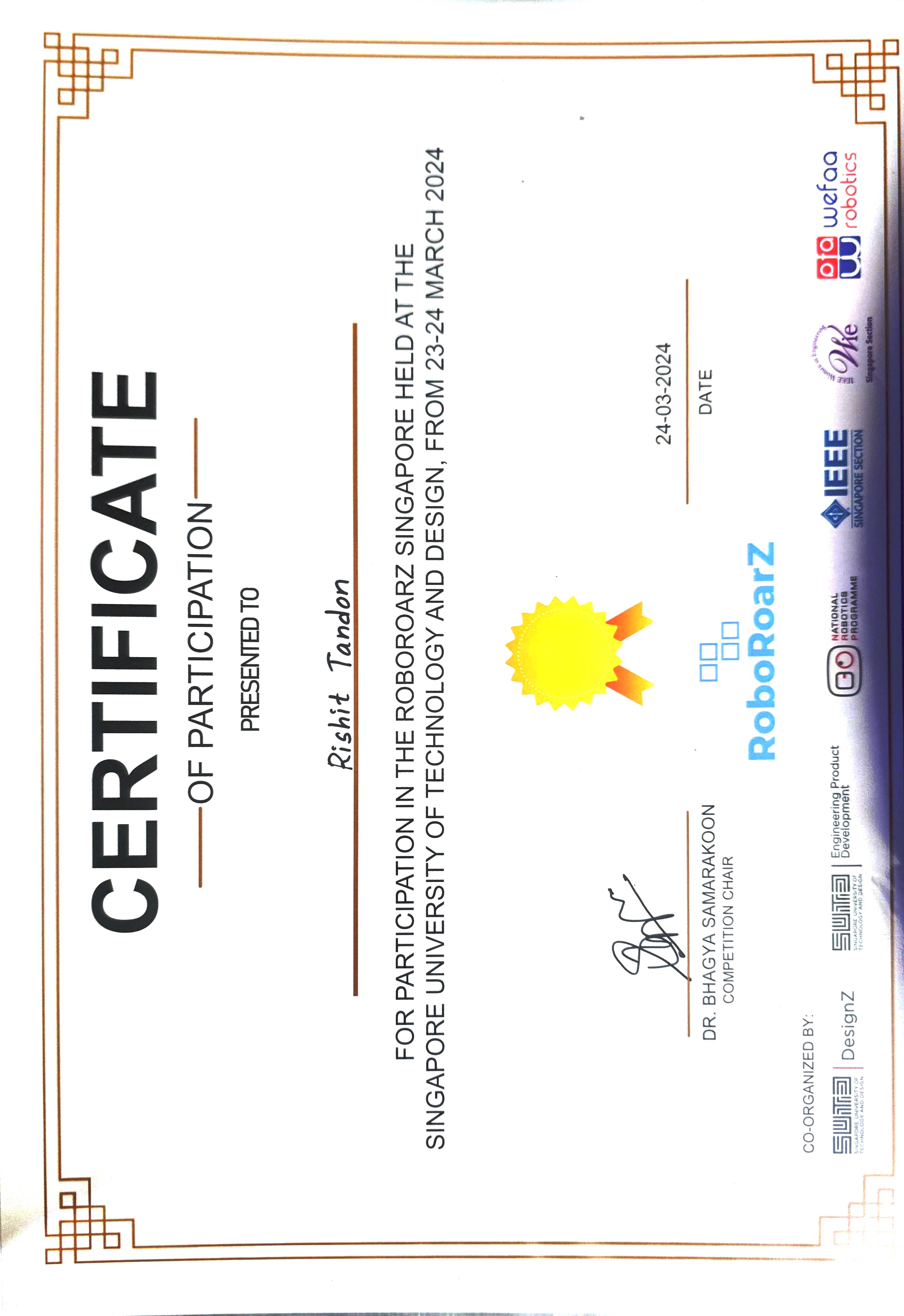 Certificate