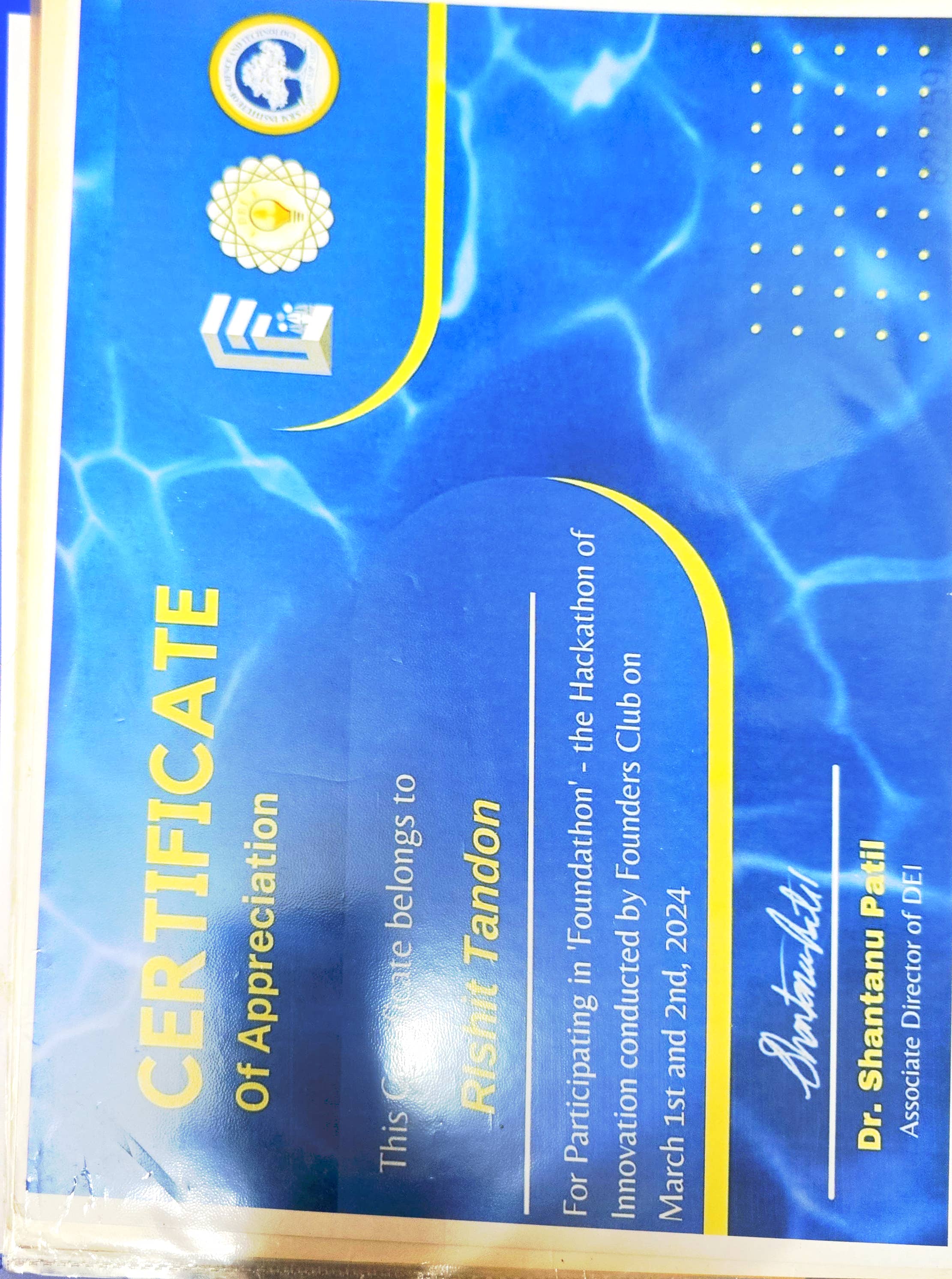 Certificate